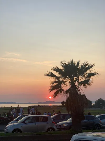 Vue coucher de soleil depuis la terrasse